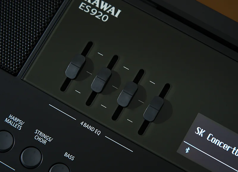 Real-time 4-band EQ faders