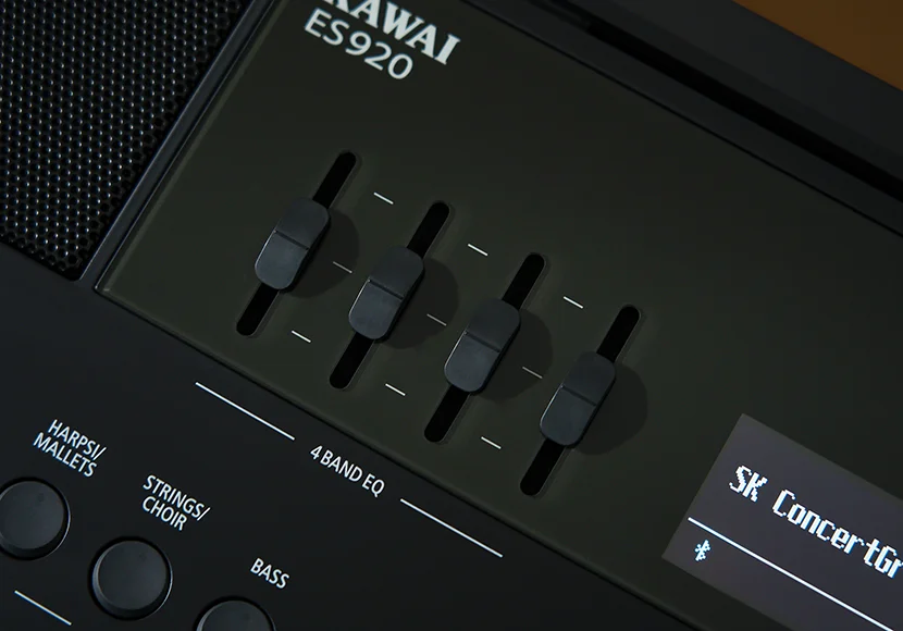 Real-time 4-band EQ faders